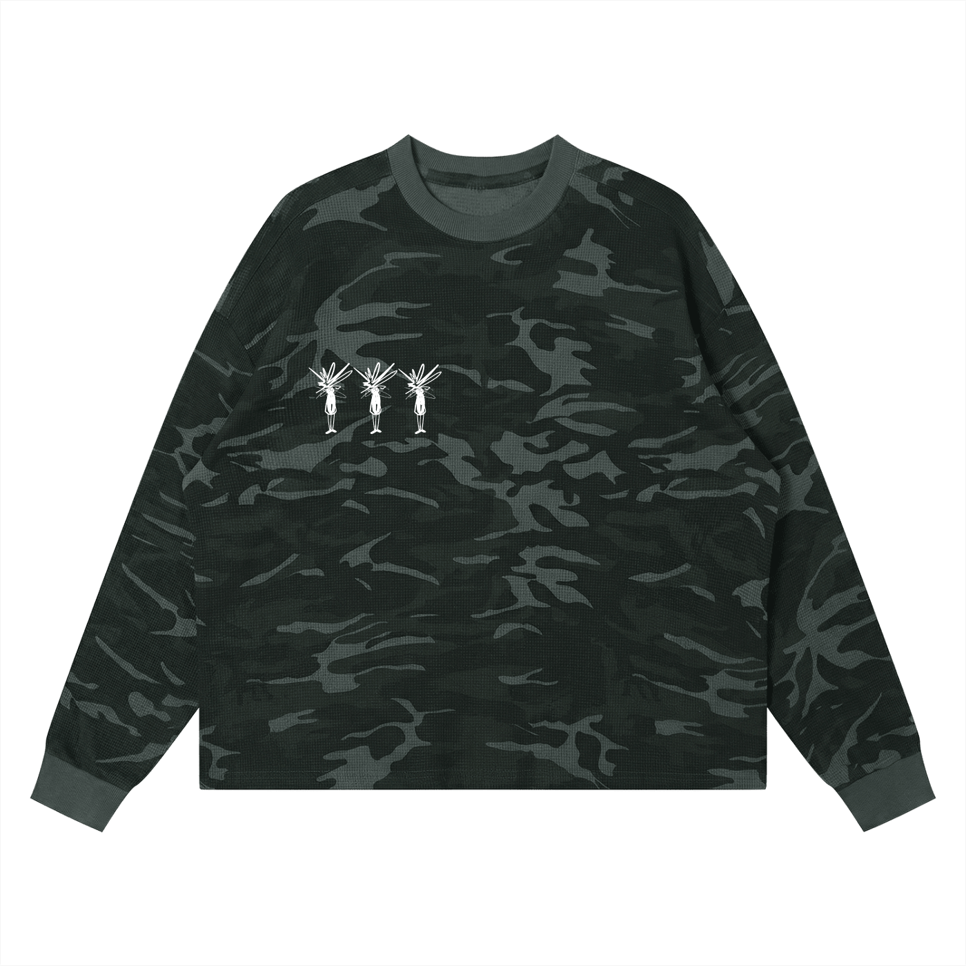 Waffle Camo Boxy Long Sleeve | Inside Thoughts