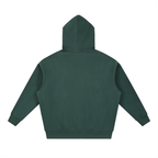 Cropped Green Boxy Fit Fleece Hoodie