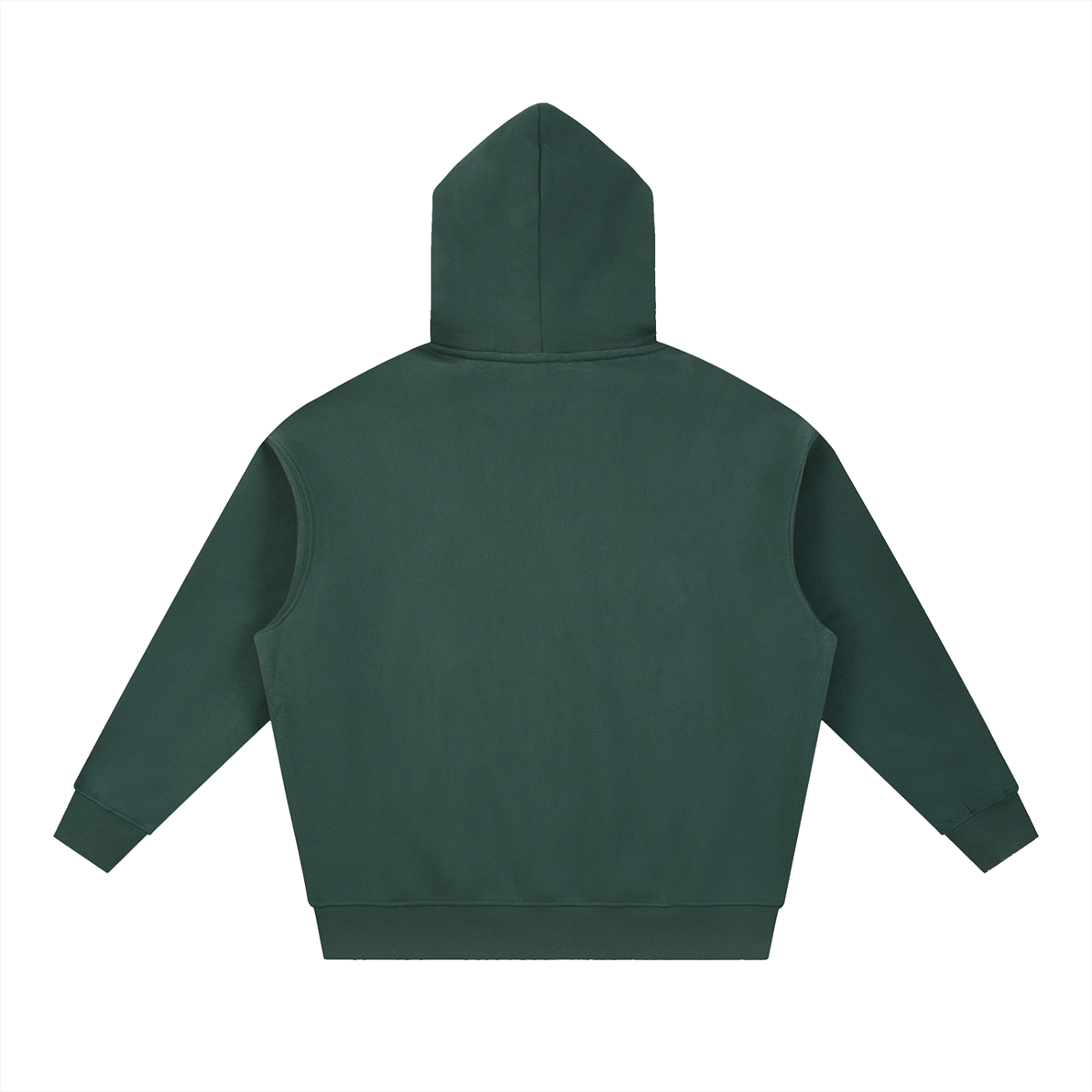 Cropped Green Boxy Fit Fleece Hoodie