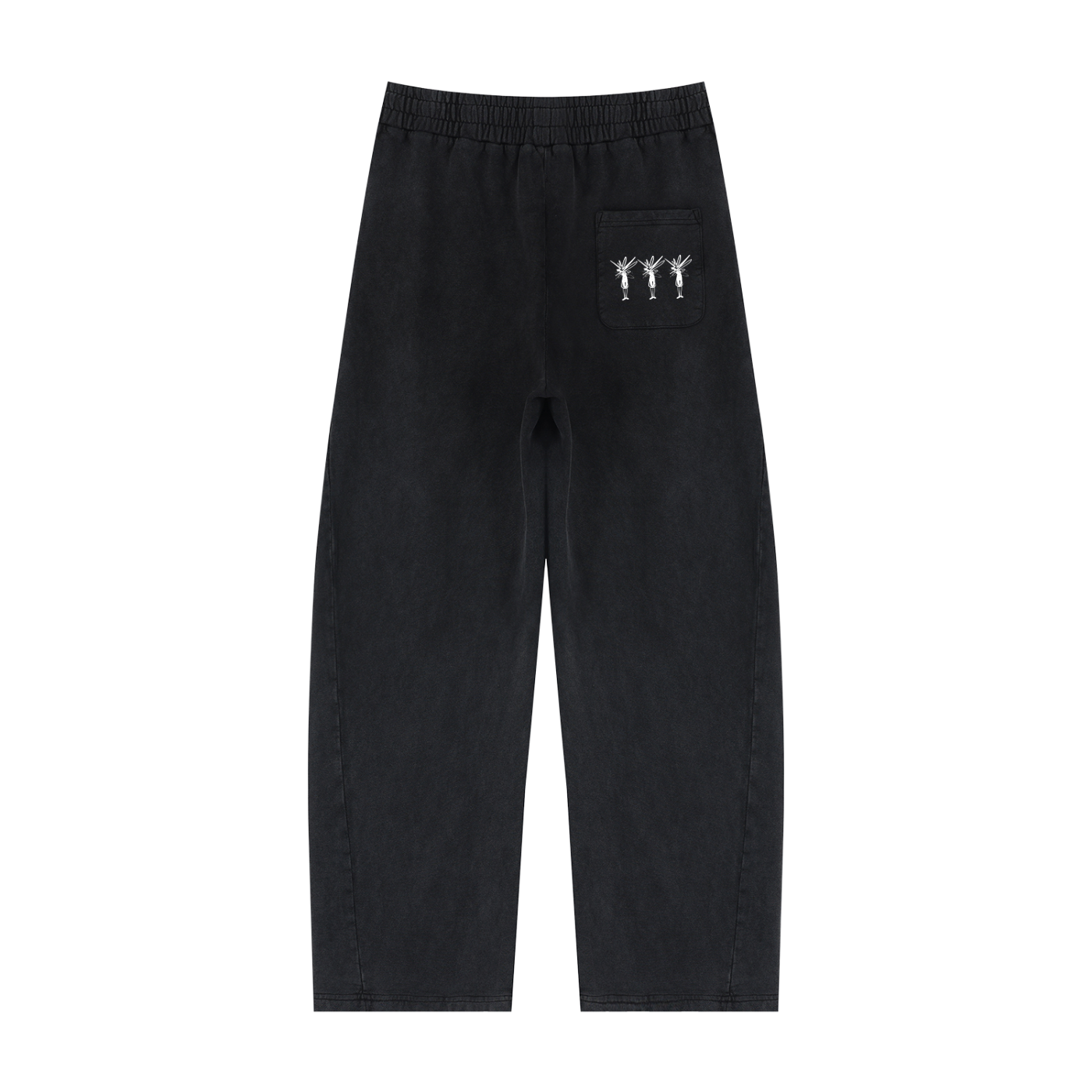Black Mineral Wash Barrel Sweatpants