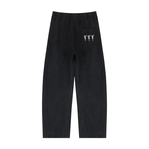 Black Mineral Wash Barrel Sweatpants