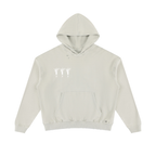 Off White Mineral Wash Distressed Hoodie