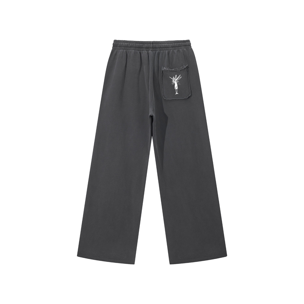 Snow Washed Raw Edge Sweatpants