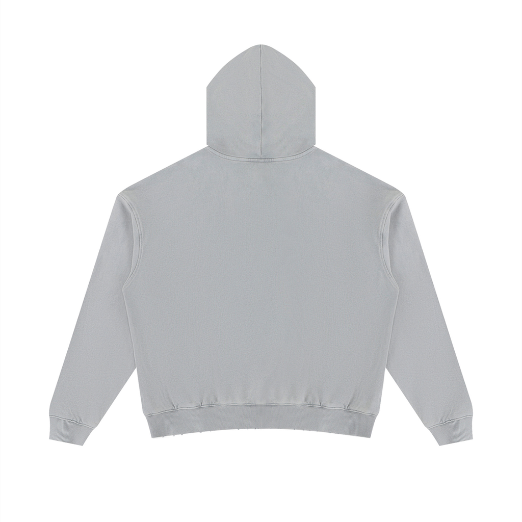Gray Mineral Wash Distressed Hoodie