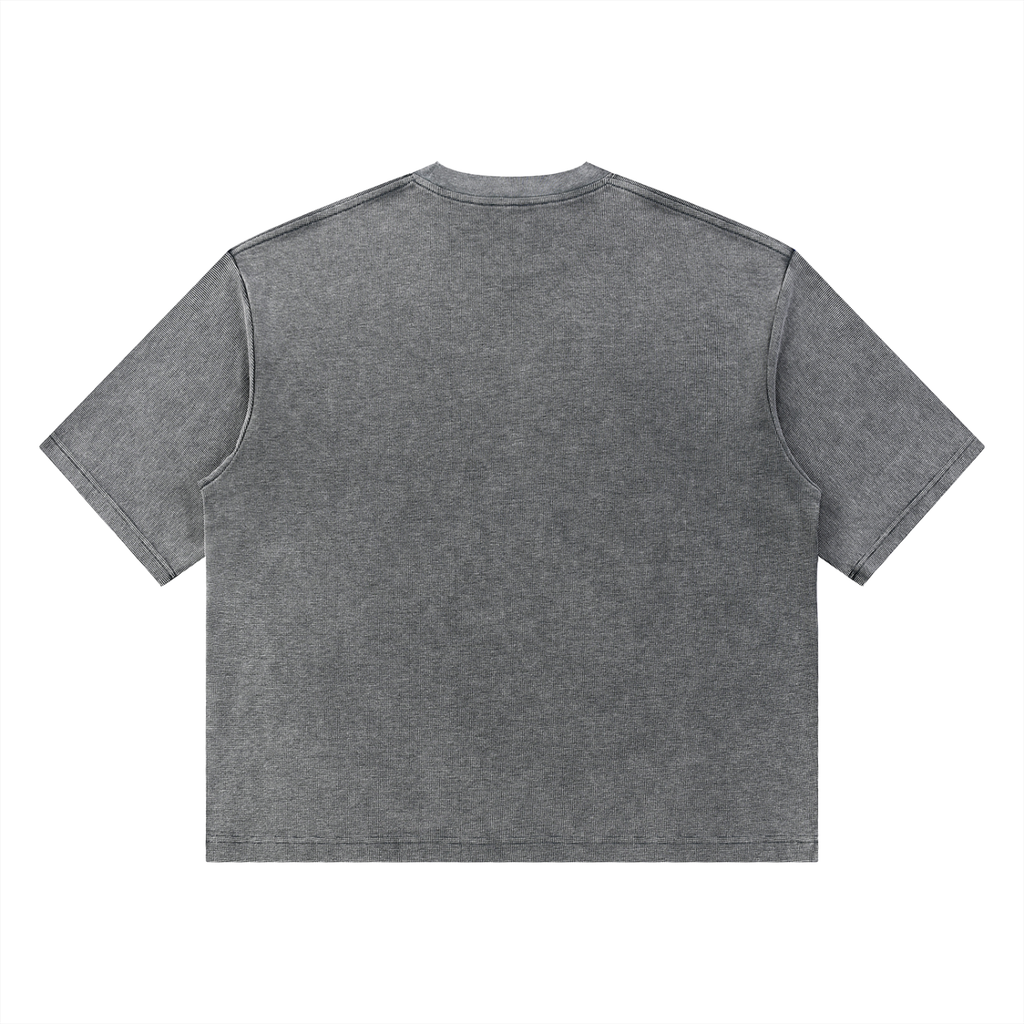 Gray Mineral Wash Waffle Boxy T-Shirt