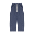 Dark Blue Mineral Wash Barrel Sweatpants