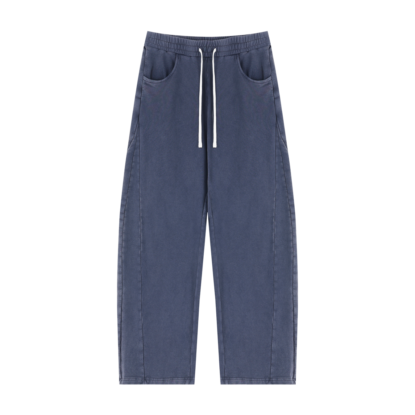 Dark Blue Mineral Wash Barrel Sweatpants