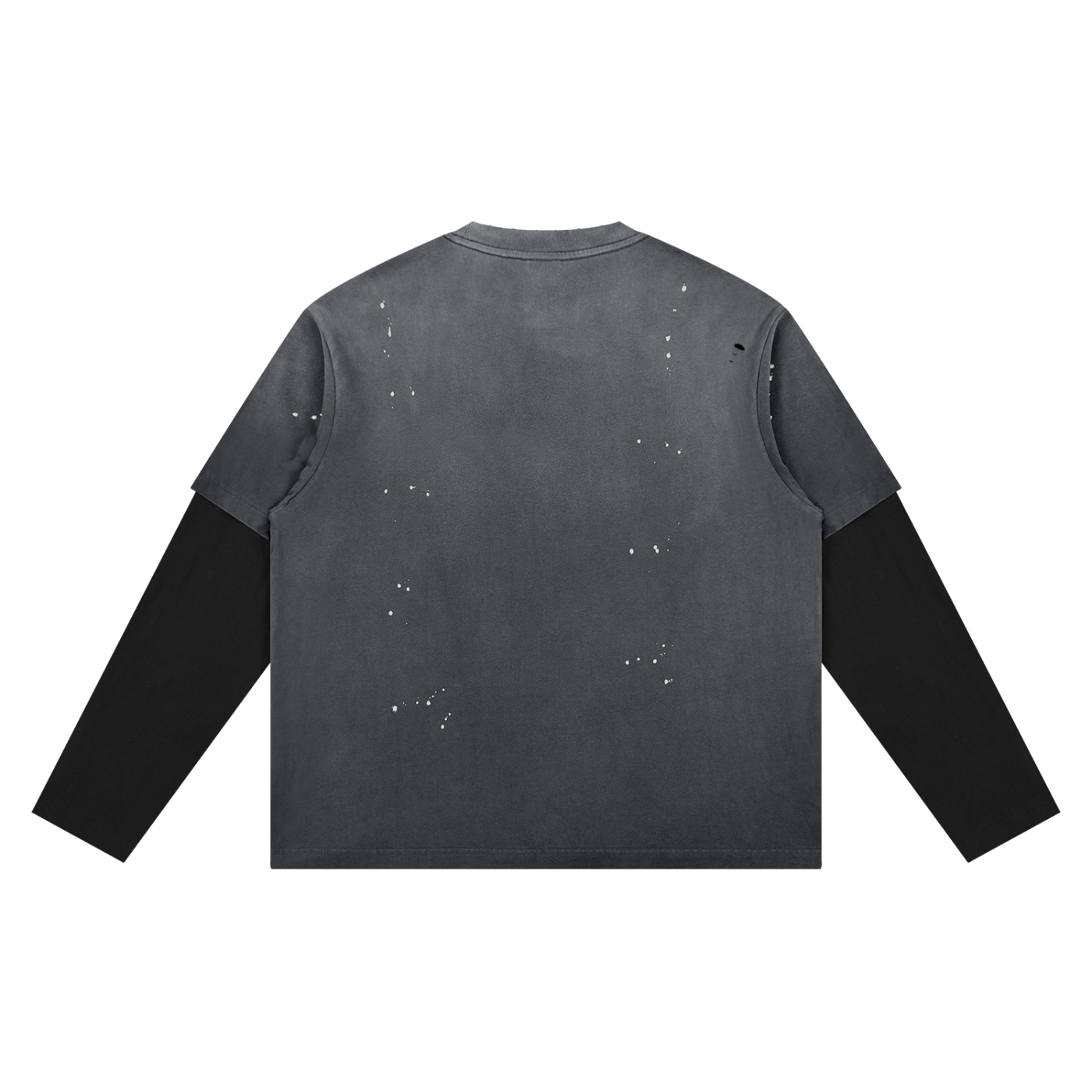 Washed Black Distressed Layer T-Shirt