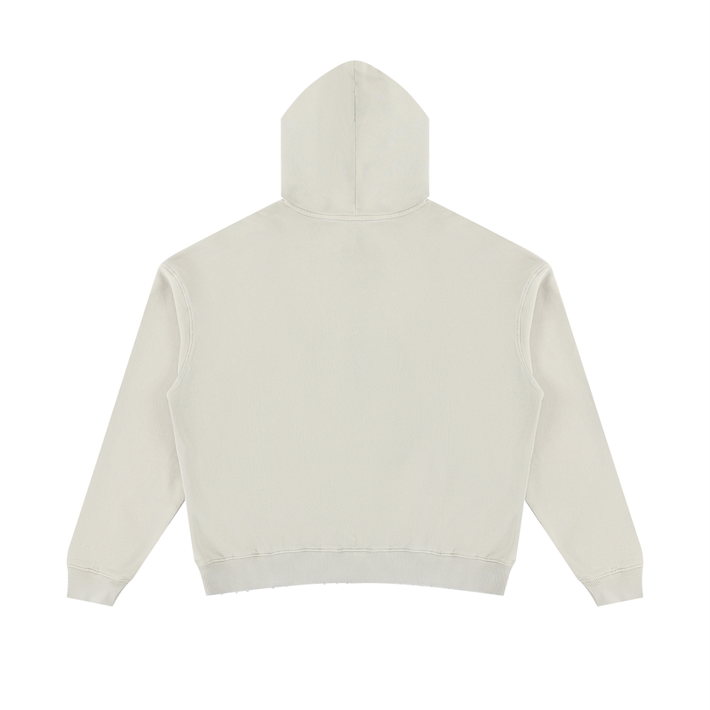 Off White Mineral Wash Distressed Hoodie