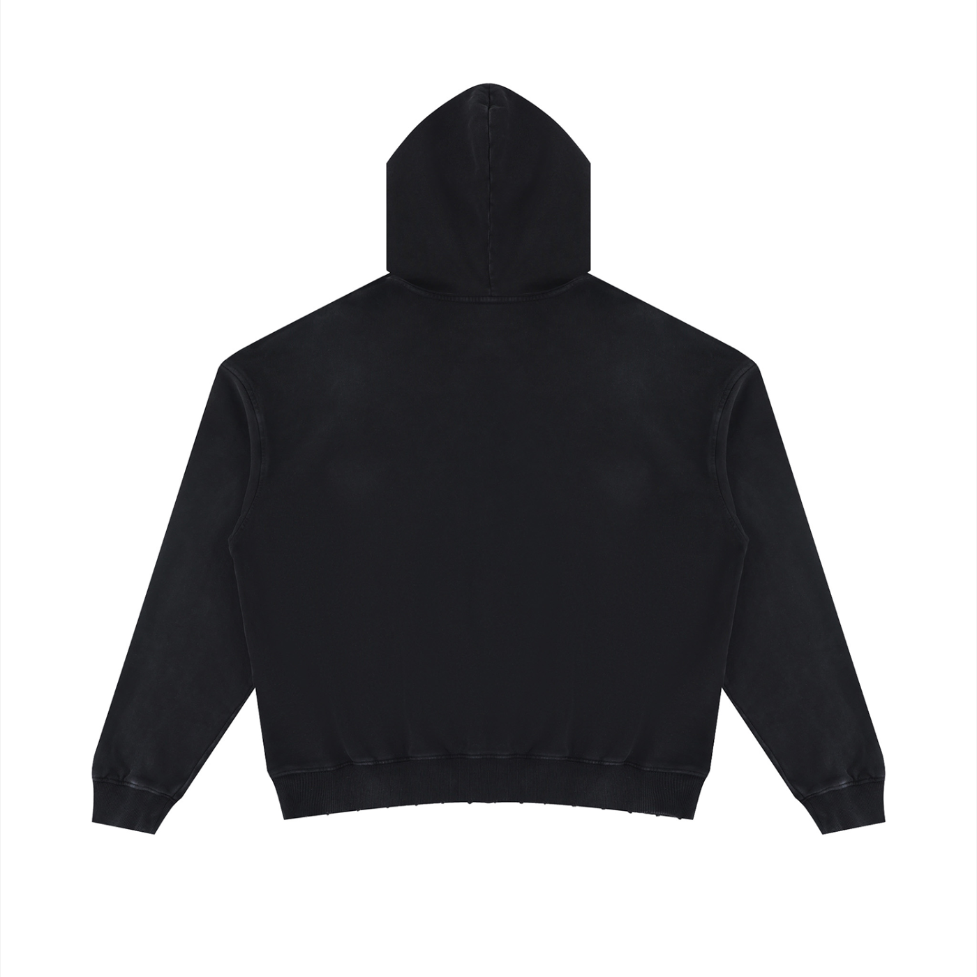 Black Mineral Wash Distressed Hoodie