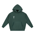 Cropped Green Boxy Fit Fleece Hoodie