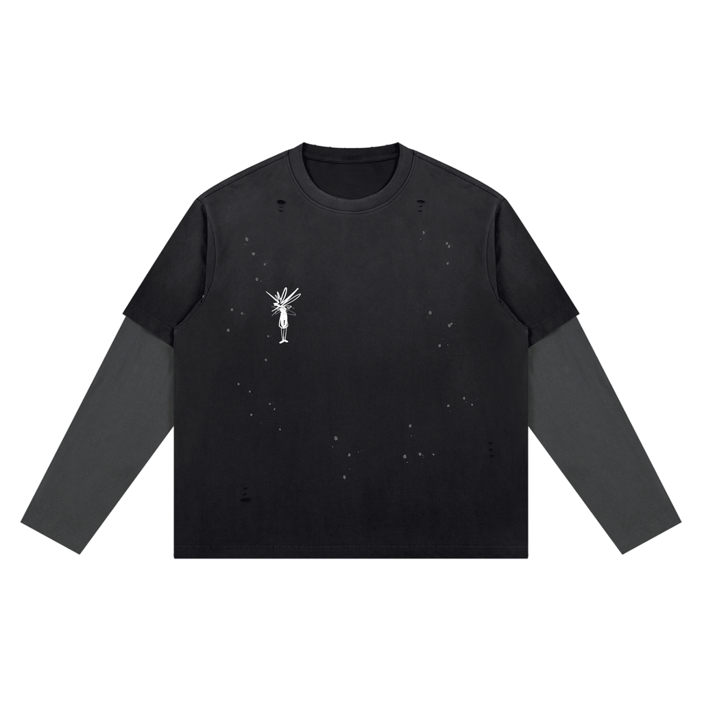 Black Distressed Layer T-Shirt