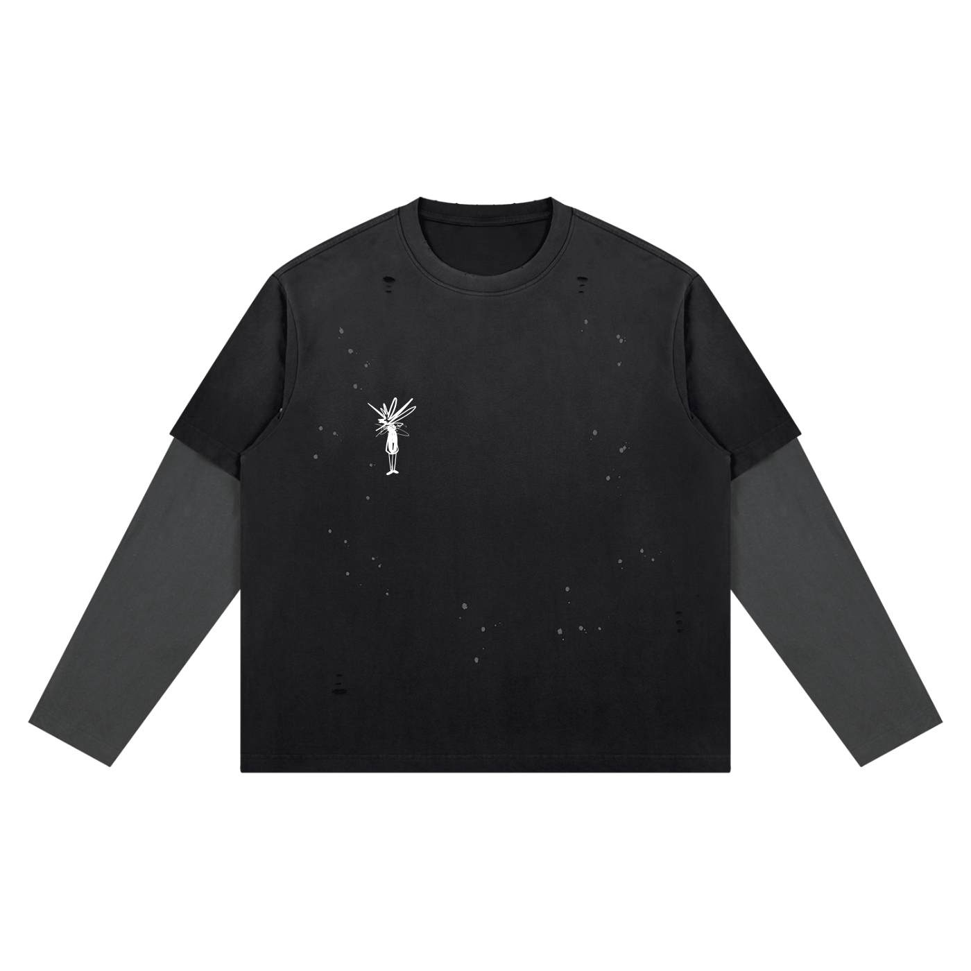 Black Distressed Layer T-Shirt