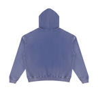 Indigo Mineral Wash Distressed Hoodie