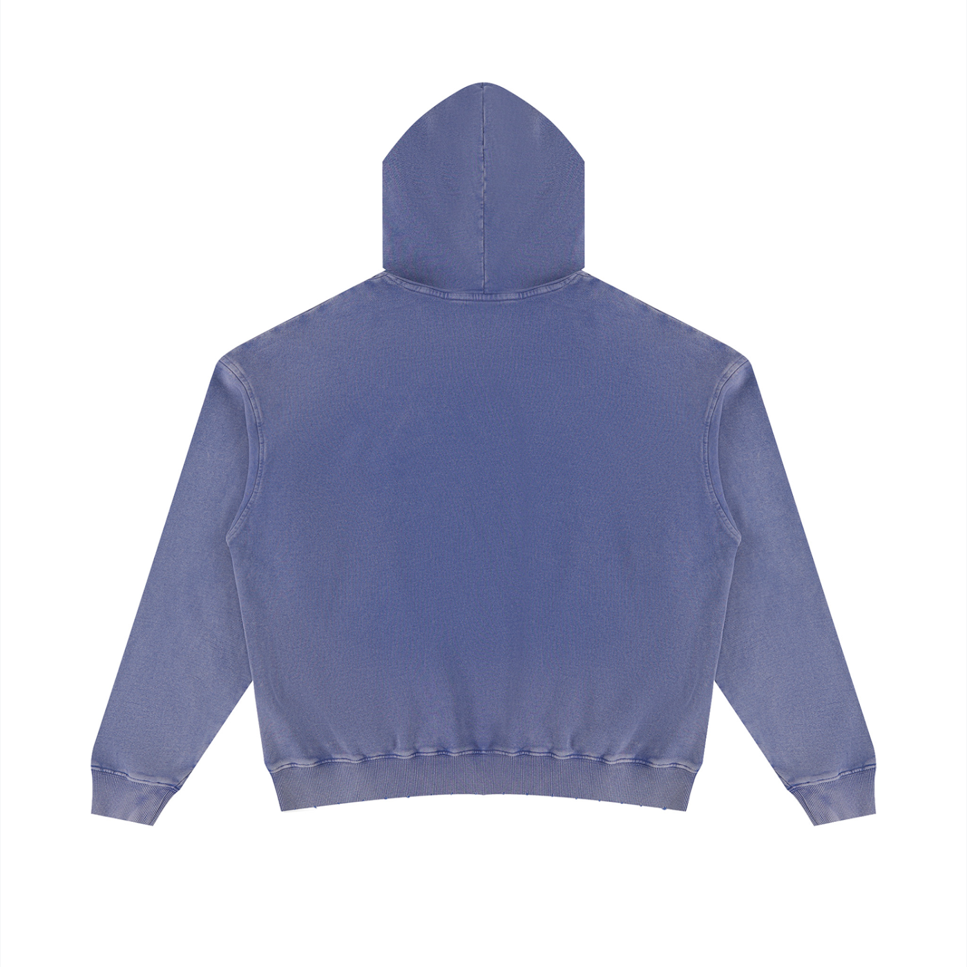 Indigo Mineral Wash Distressed Hoodie