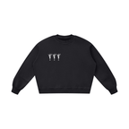 Black Boxy Vintage Washed Sweatshirt - Inside Thoughts