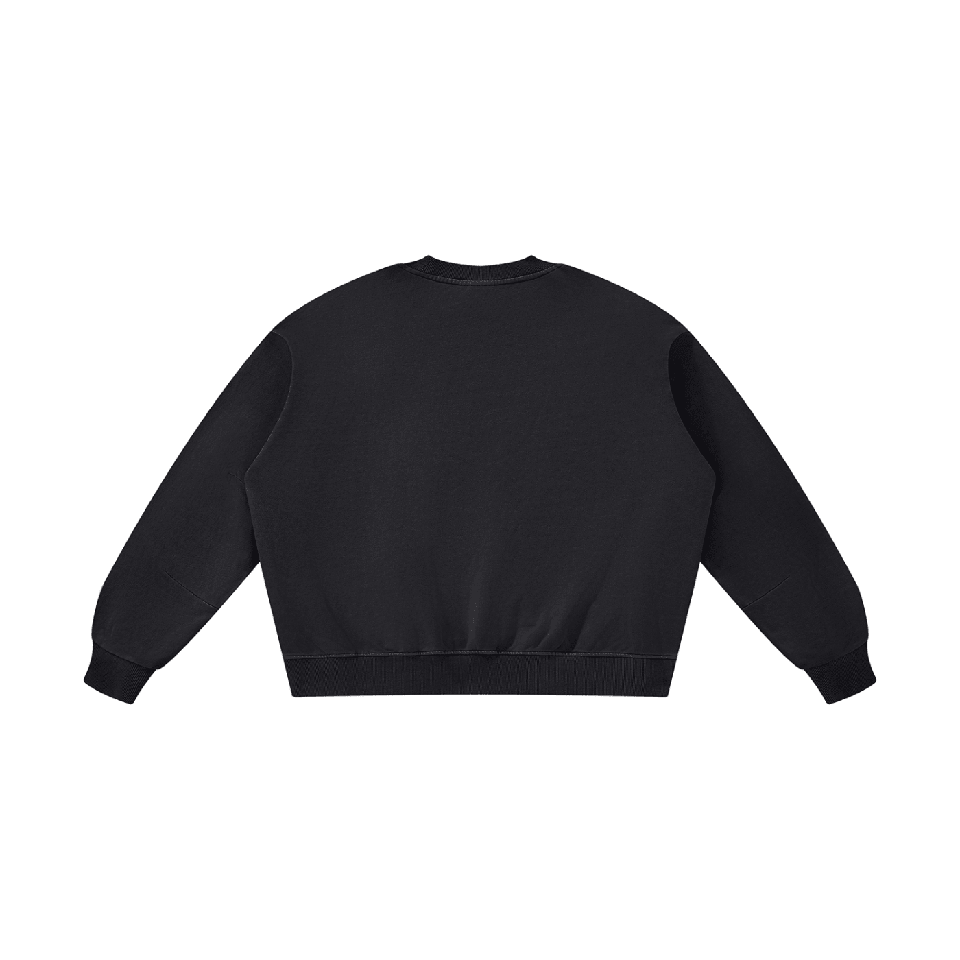 Black Boxy Vintage Washed Sweatshirt - Inside Thoughts