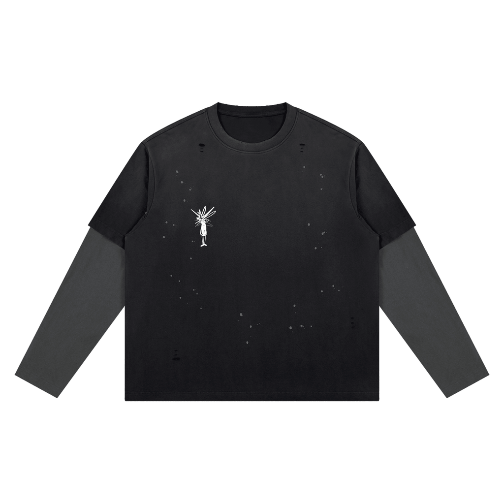 Black Distressed Layer T-Shirt - Inside Thoughts