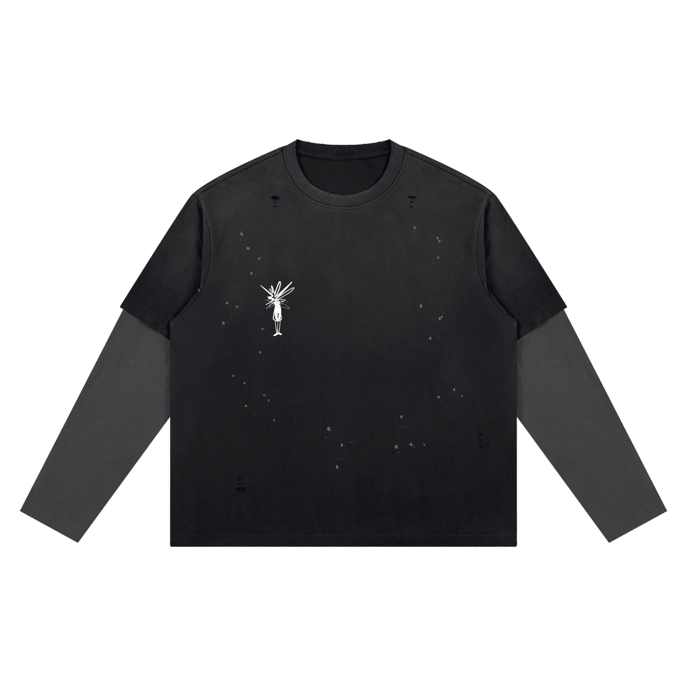 Black Distressed Layer T-Shirt - Inside Thoughts