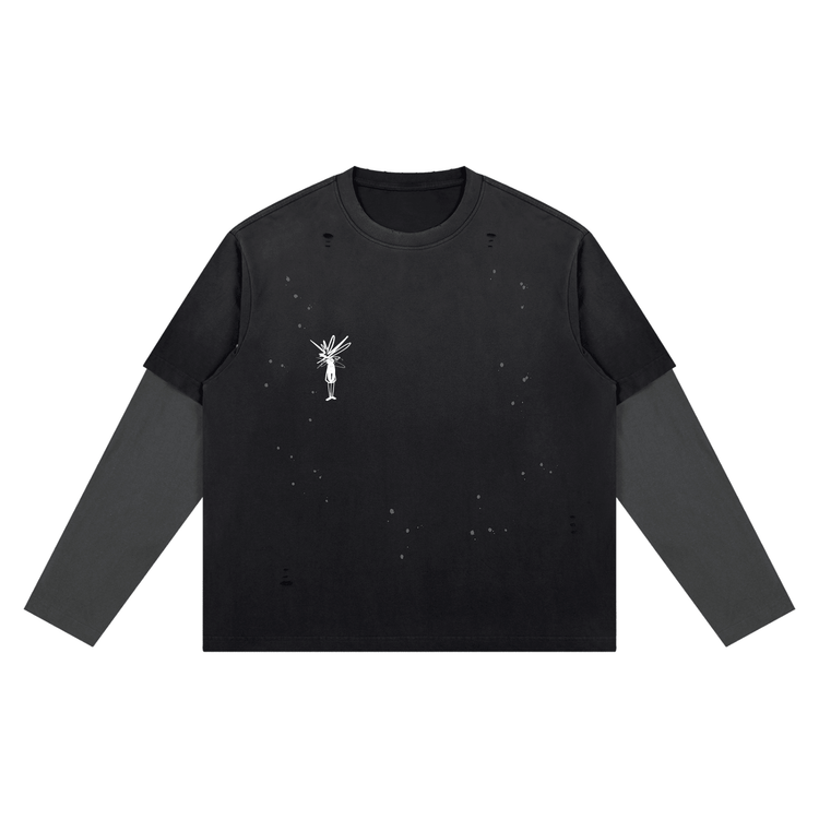 Black Distressed Layer T-Shirt - Inside Thoughts