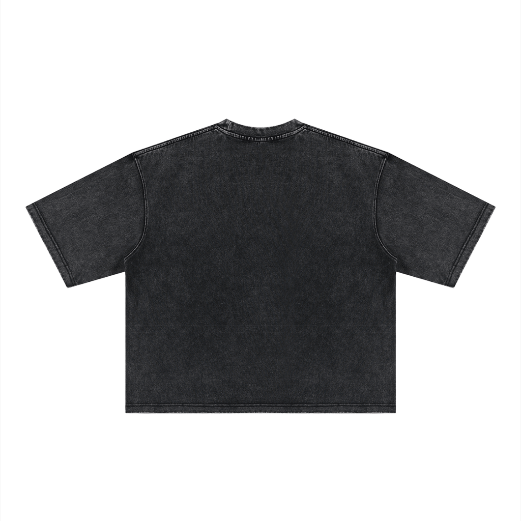 Black Heavyweight Mineral Wash Boxy T-Shirt - Inside Thoughts