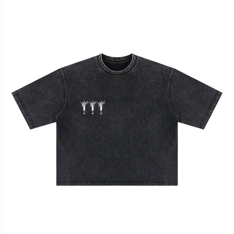 Black Heavyweight Mineral Wash Boxy T-Shirt - Inside Thoughts