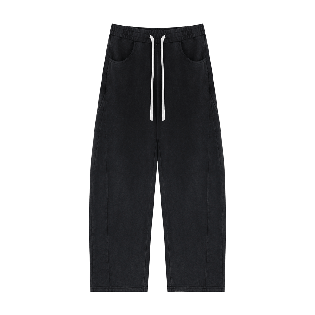 Black Mineral Wash Barrel Sweatpants - Inside Thoughts