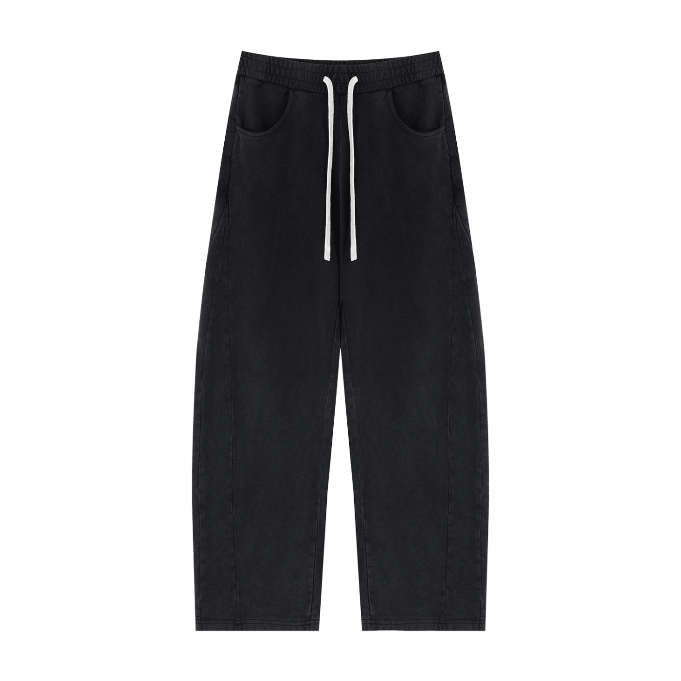 Black Mineral Wash Barrel Sweatpants - Inside Thoughts