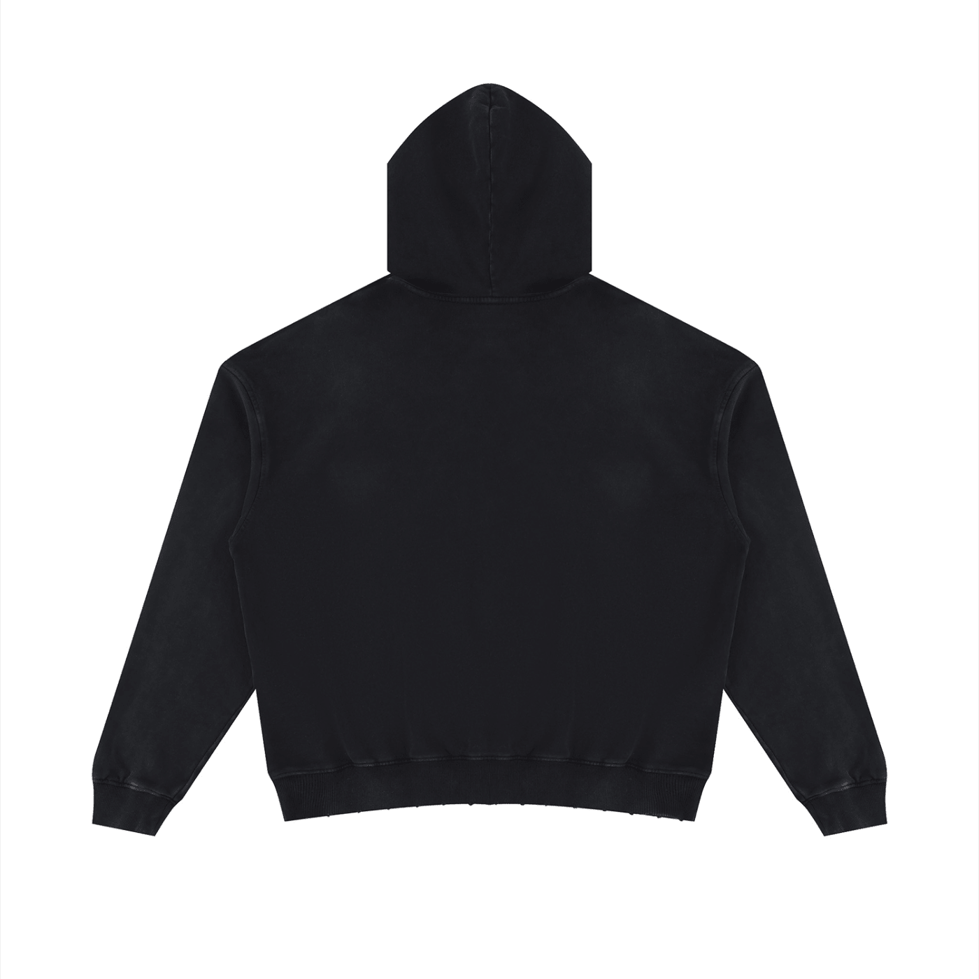 Black Mineral Wash Distressed Hoodie - Inside Thoughts