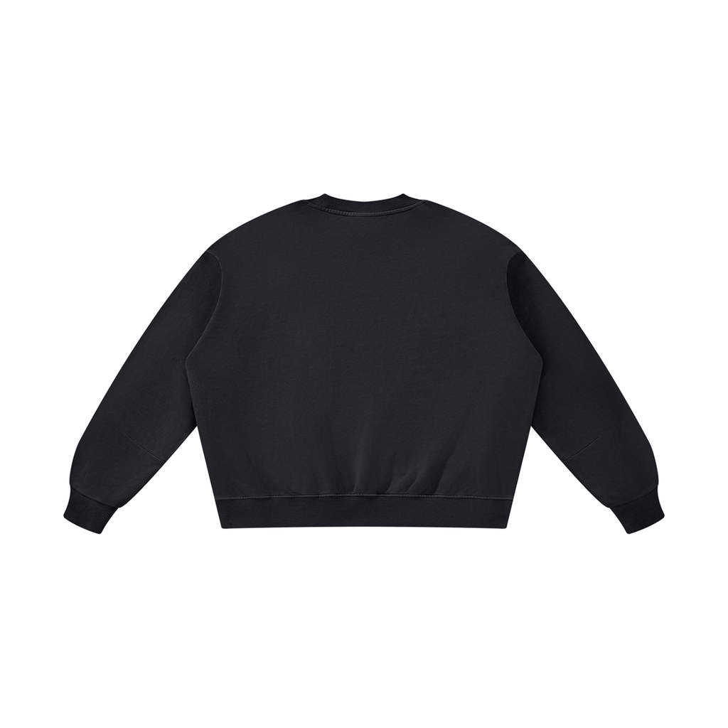 Black Boxy Vintage Washed Sweatshirt