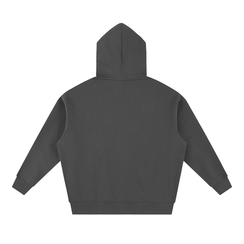 Cropped Dark Gray Boxy Fit Fleece Hoodie - Inside Thoughts