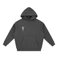 Cropped Dark Gray Boxy Fit Fleece Hoodie - Inside Thoughts