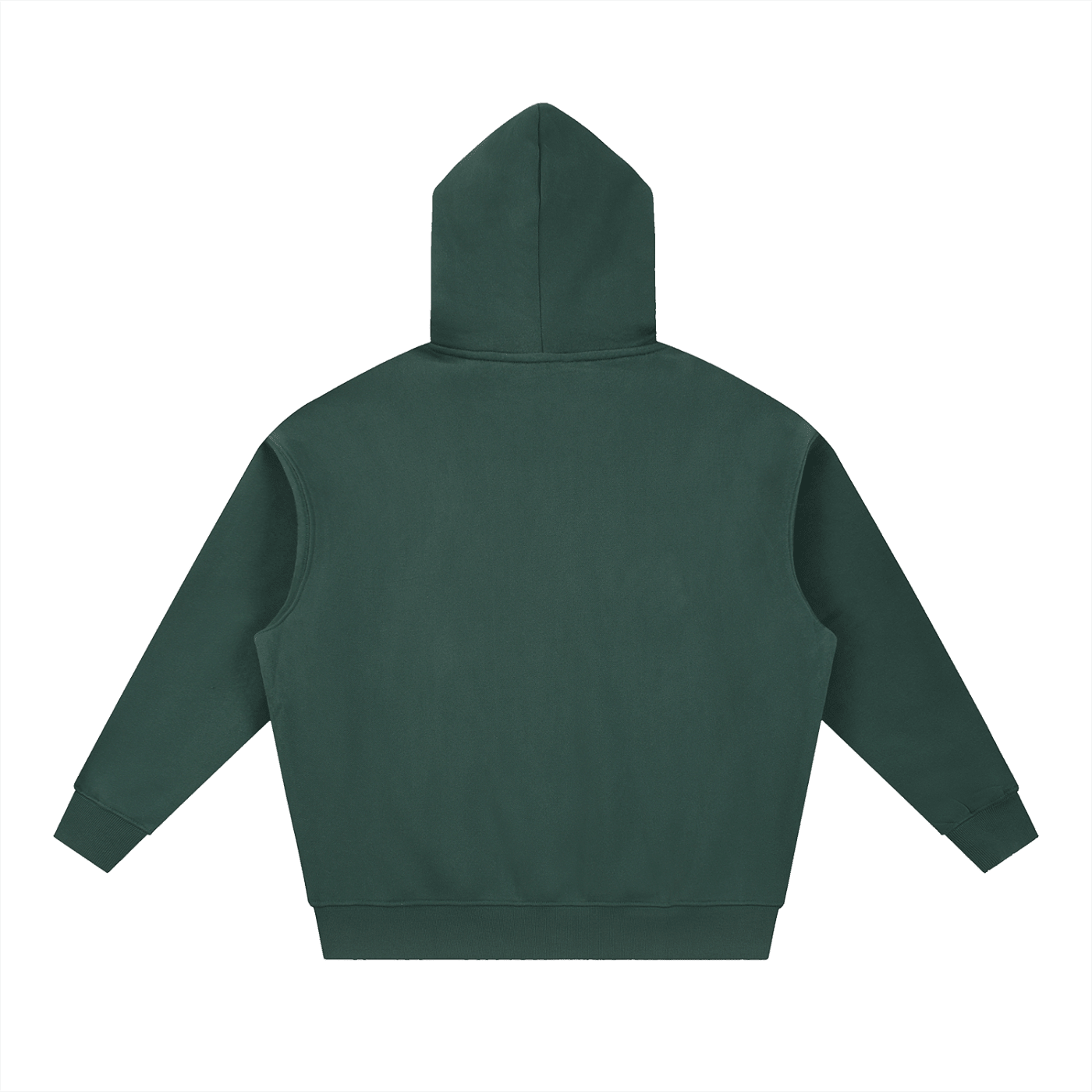 Cropped Green Boxy Fit Fleece Hoodie - Inside Thoughts