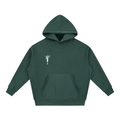Cropped Green Boxy Fit Fleece Hoodie - Inside Thoughts