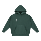 Cropped Green Boxy Fit Fleece Hoodie - Inside Thoughts