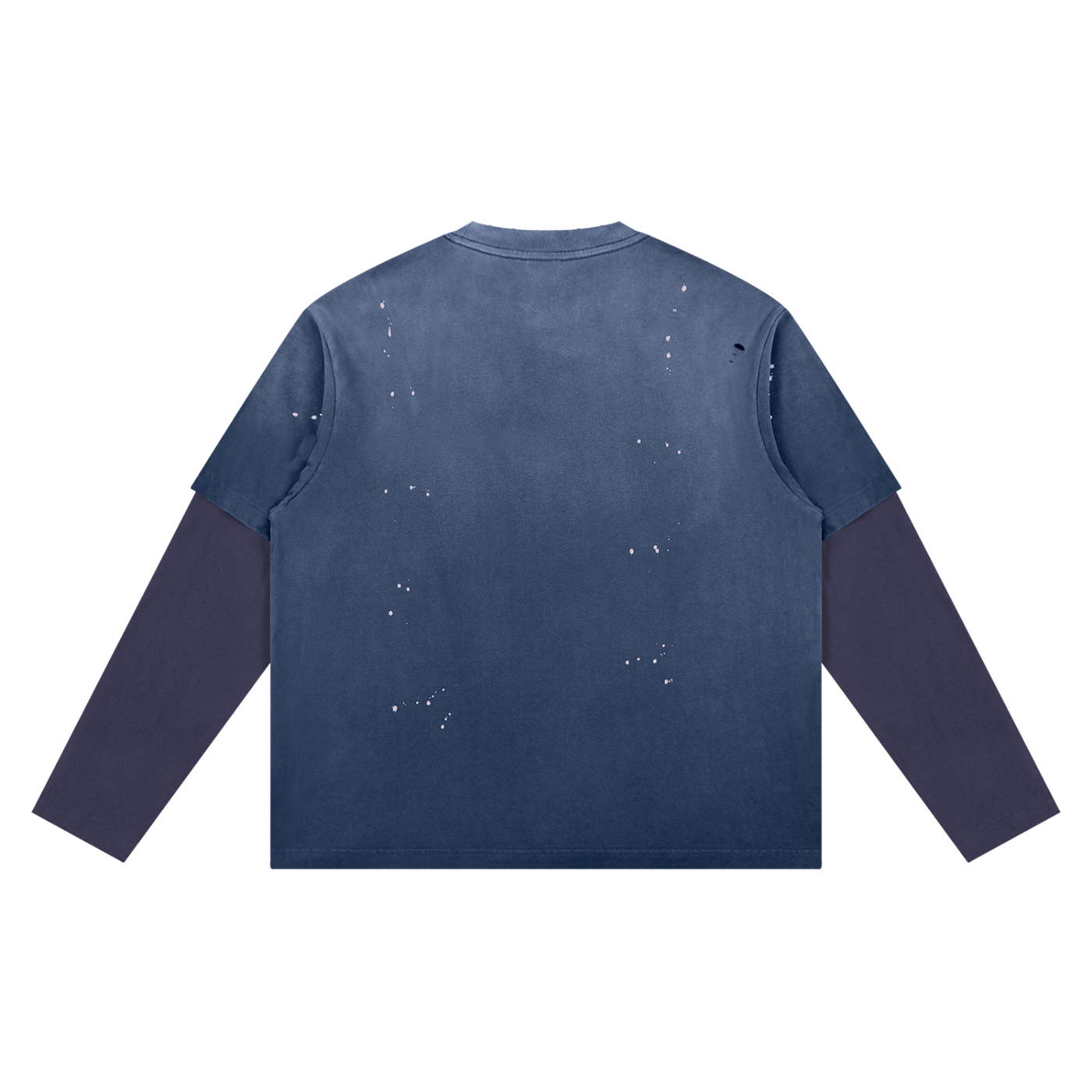 Washed Blue Distressed Layer T-Shirt