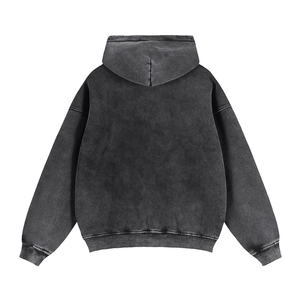 Double Zip Cropped Fleece Hoodie - Inside Thoughts