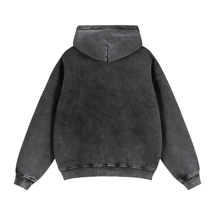 Double Zip Cropped Fleece Hoodie - Inside Thoughts
