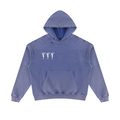 Blue Mineral Wash Distressed Hoodie