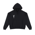 Black Mineral Wash Distressed Hoodie
