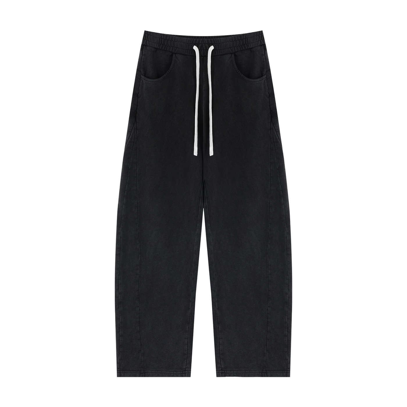 Black Mineral Wash Barrel Sweatpants