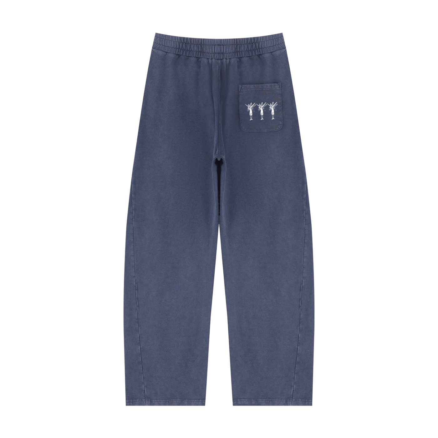 Dark Blue Mineral Wash Barrel Sweatpants