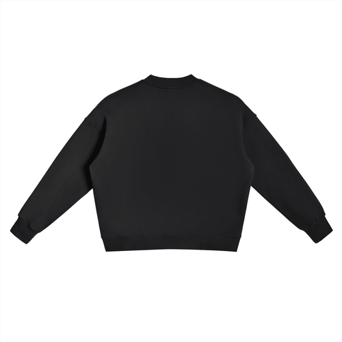 Fleece Side Slit Crewneck Sweatshirt - Inside Thoughts