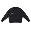 Fleece Side Slit Crewneck Sweatshirt - Inside Thoughts