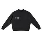 Fleece Side Slit Crewneck Sweatshirt - Inside Thoughts