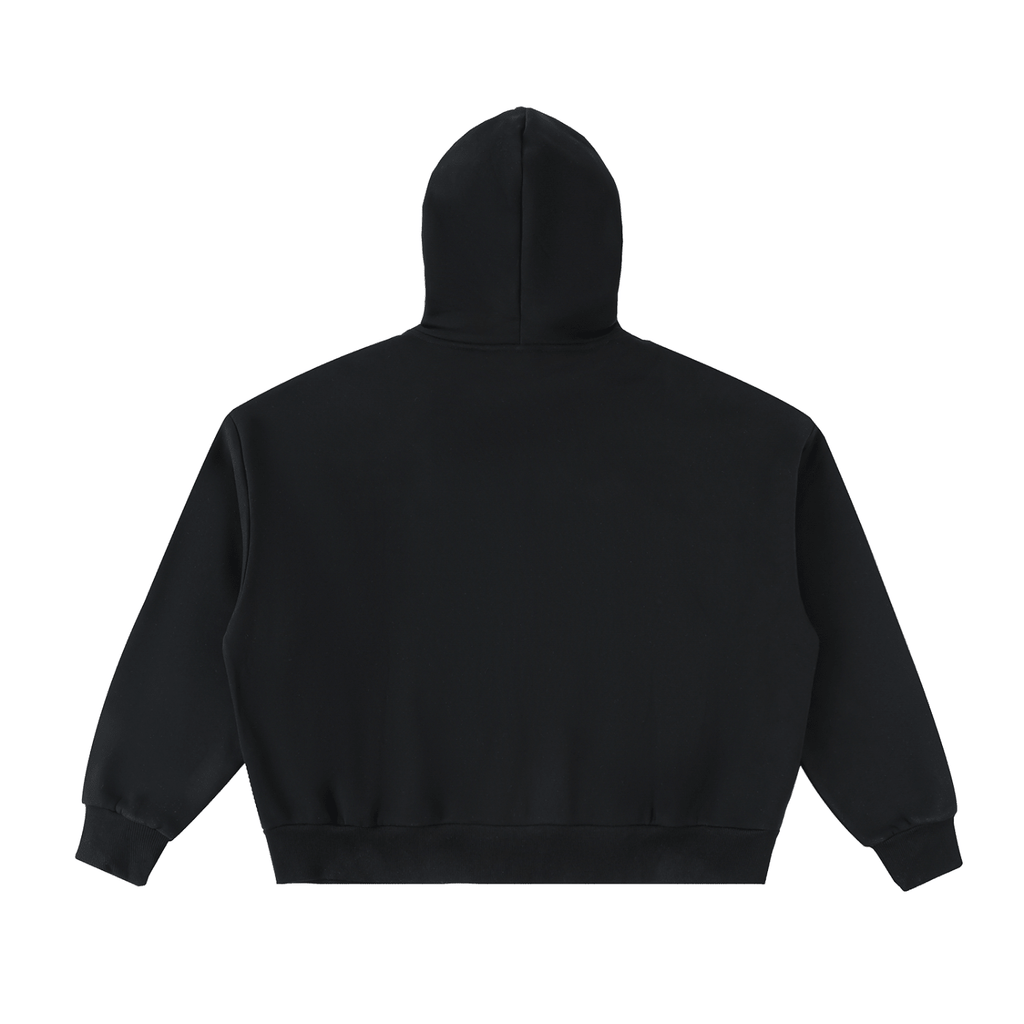 Fleeced Full-Zip Boxy Hoodie - Inside Thoughts