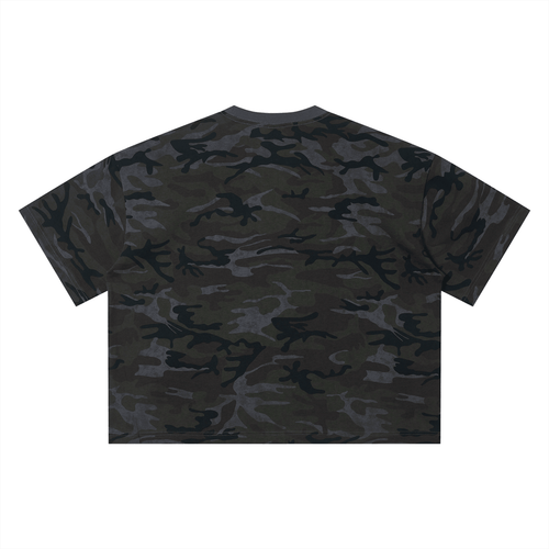 Gray Camo Boxy T-Shirt - Inside Thoughts