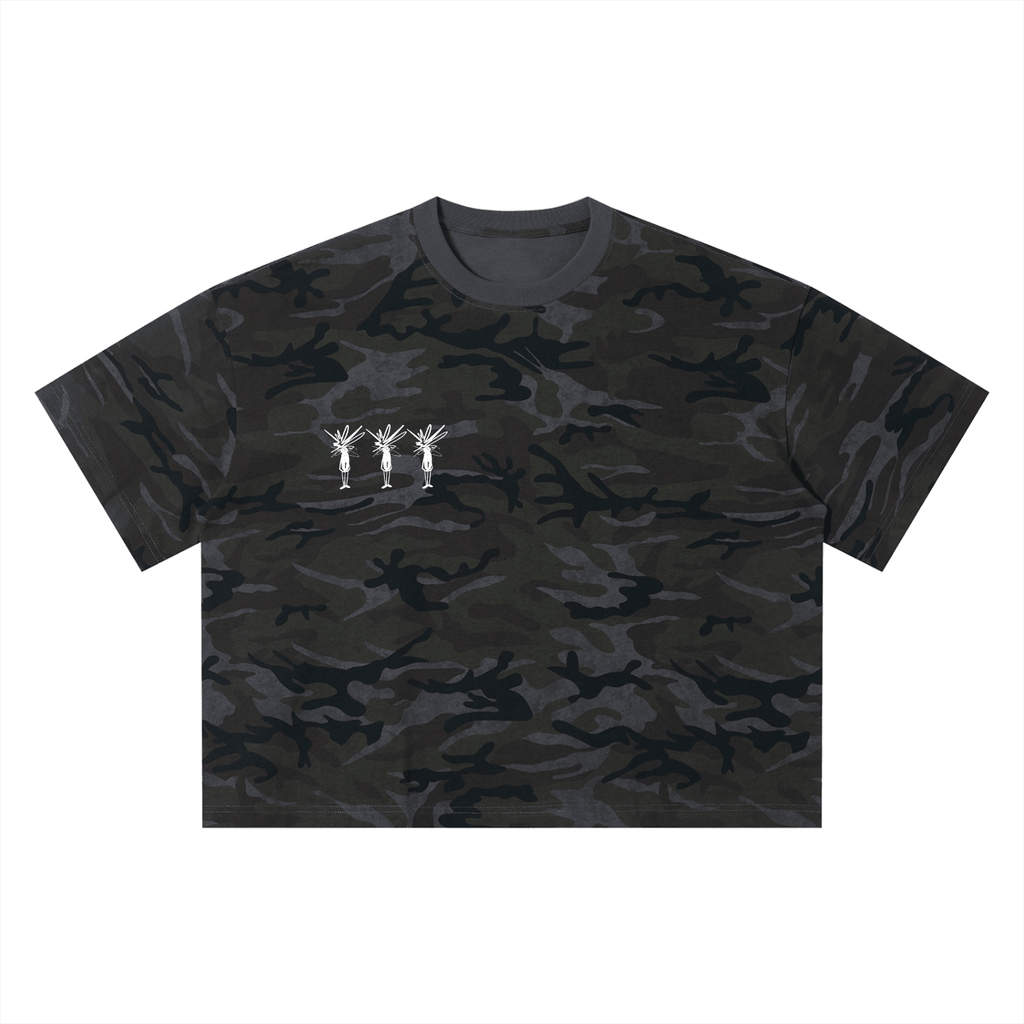 Gray Camo Boxy T-Shirt - Inside Thoughts