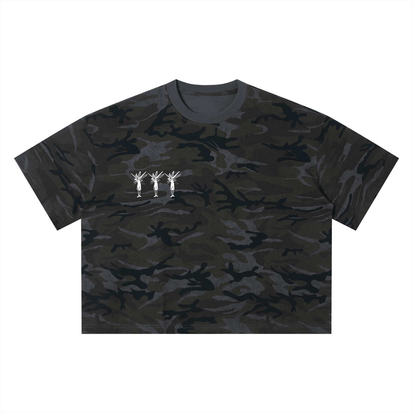 Gray Camo Boxy T-Shirt - Inside Thoughts
