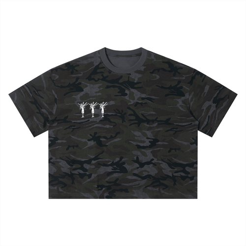 Gray Camo Boxy T-Shirt - Inside Thoughts